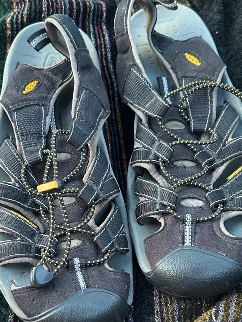 Excellent Used Condition Keen Men's Dark Gray and Black Athletic Sandals